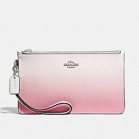 Coach Handbags - NWT Coach Crosby Pink/White Ombre Clutch/Wristlet